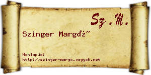 Szinger Margó névjegykártya